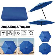 Polyester Replacement Canopy For Patio Umbrella - UV Resistant Sun Shade Cover, Easy Install & Universal Fit - Royal Blue - View 3