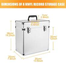 12 Inch DJ Box Equipment Storage Retro Carry Case Tool Box CD Storage Box - Plateado - Ver 6