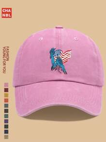1 pieza Gorra de béisbol con estampado de moda, con diseño gráfico de la Estatua de la Libertad y la bandera de EE. UU., gorra de camionero negra transpirable y cómoda, sencilla corona suave de unicolor y visera curva, talla ajustable unisex para jóvenes y parejas, accesorio patriótico, estilo versátil para deportes al aire libre, escalada, pesca, cumpleaños, familia, Día de la Independencia, padres, artículo de estilo ideal