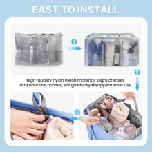 XL-Beach Bag Organizer Inserts For X Large Beach Bag Accessories, Original XL Lightweight Mesh Insert Divider Pouch, Organizing Rubber Tote Bags, Save Storage Space (Gray)