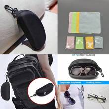 1/2/3pcs Upgraded EVA Hard Shell Portable Eyeglass Case, Zipper Eyeglasses Protector Box For Women & Men, Sunglasses Case With Microfiber Cleaning Cloth, Suitable For Outdoor Sports, Cycling, Hiking, Travel, Birthday, Party Gift