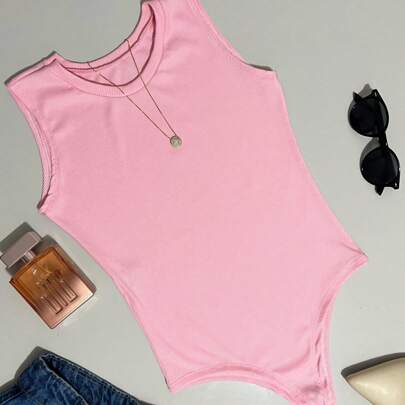 Body Regata Feminino Verão Primavera Canelado Premium