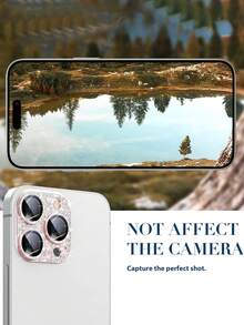 1 Pack Apple Camera All-In-One Diamond Lens Protector For IPhone 15 And 15 Pro Max Camera Lens Protector, Shiny Metal Cover Glass Lens Screen Protector Accessories For IPhone 16 Promax/16/15/14/13/12/11 Applicable To Daily Shield, Office, Home Sparkling Crystal Phone Camera Cover Waterproof Shockproof Anti-Fall Anti-Fall Scratch Resistant Anti-Fingerprint Full Cover - Pink - View 4