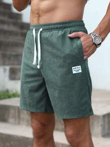 Men's Casual Plain Bermuda Shorts, Fashionable & Suitable For Everyday Wear