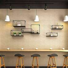 Retro Industrial Black Metal Floating Shelves - Stylish Display Stand For Home And Office Décor, Wall-Mounted Storage Solution For Books, Plants, And Collectibles