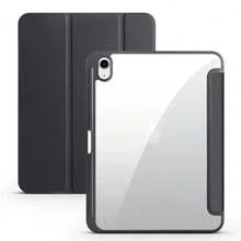 3 Fold Acrylic Smart Sleep Case For Tablet S6 Lite A9+ S7 S8 S9 FE S10 With Pen Slot - 黑色 - 查看 1