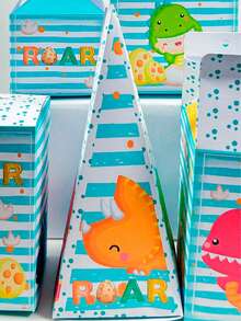 20 DINO BABY Boxes – Party Favors For Children's Parties – WITHOUT PERSONALIZATION | Grab And Assemble - 彩色 - 查看 5