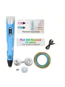 GOLDFOX 3D 笔套装（带礼盒、9 米 PLA 耗材、笔架） - 藍色 - 查看 9