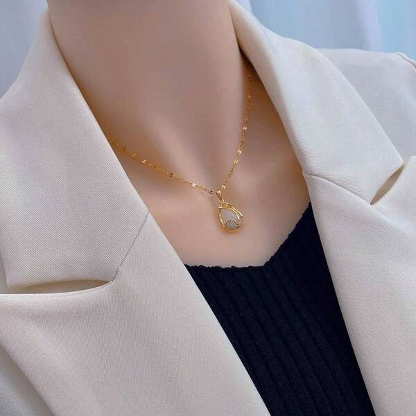 1 pieza Elegante y de moda Collar colgante con flor de tulipán para mujeres, joyería fina, decoración de fiesta, regalo de cumpleaños