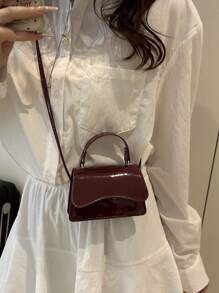 Borsetta minimalista di moda in tinta unita, borsa a tracolla da donna per shopping, borsellino, shopping, giovani donne, studenti universitari, impiegati, colore bianco. Perfetto per ufficio, università, lavoro, business, pendolarismo, attività all'aperto, viaggi e gite.