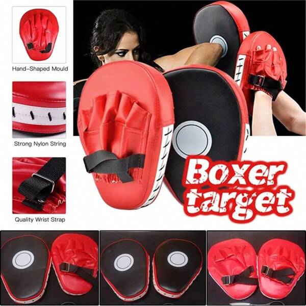 1 stuk Professionele PU-gebogen handdoel voor boksen - Schokabsorberende trainingshandpad - Trainingspad voor karate, boksen, muay thai of sport
