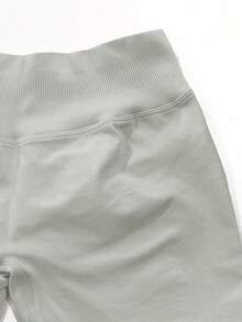 Y2K Style Dopamine Shorts With Perfect Fit, Made Of Super Stretchy Fabric To Sculpt Curves And Lift Buttocks. 90% Premium Nylon, 10% Elastane. Fashionable And Versatile, Suitable For Daily Wear, Sports, Fitness And Yoga. - Light Grey - View 7