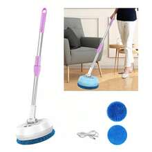 Rechargeable 360° Rotating Electric Floor Cleaner - With LED Light, 90 Minute Battery Life (USB Port/Hard Floor)