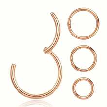 1-4 Pcs Stainless Steel Seamless Nose Rings/Piercing Jewelry, 6/8/10/12mm Twisted Unisex Punk Closed Hoop Earrings