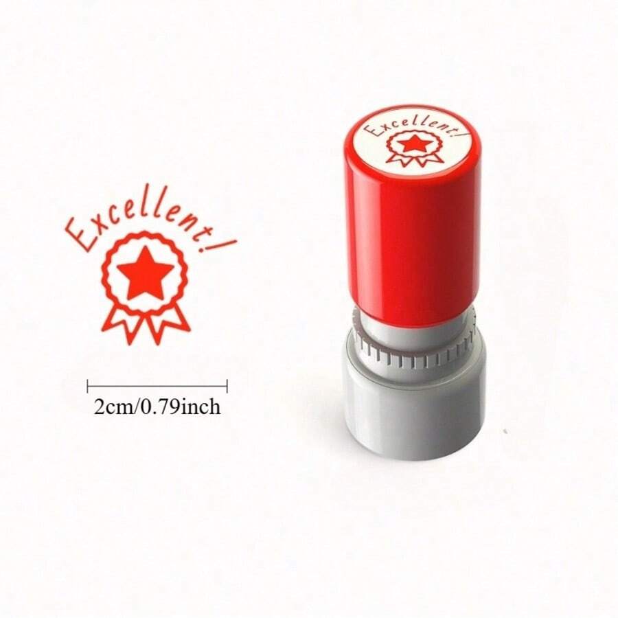 1pc "Excellent" Teacher Stamp - Fun Stamp For School & Office Use, Classroom Grade Stamp (Red Ink),For School Supplies,Back To School