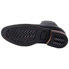 Fratello Select Fratello botines vaqueros de negros tipo chelsea para hombre 0048, elaborados en piel con textura tipo trenzado fino, con elásticos laterales, ideales para eventos o un look vaquero elegante, botas chelsea hombre, textura trenzada, calzado negro elegante, moda masculina - Negro - Ver 6