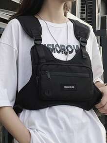 Fashionable Men's Chest Bag/Waist Bag: Combines Streetwear Style And Practical Functionality