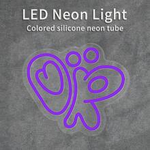 USB Powered Dimmable Olivia LED Neon Art Sign - High-Quality Metal Purple Wall-Mounted Decor With Switch Control, Multipurpose Room Accent, Noiseless Operation, Includes Mounting Kit