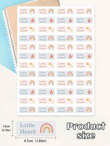 Adhesive Name Labels, Star & Rainbow Name Labels, School Name Stickers, School Name Tags, Clothing Name Labels, Back To School Season. Customized Name Stickers, Customized Vinyl Name Labels, Personalized School Labels, Camp Labels, Multipurpose, Cartoon, Cute, Customized, Personalized, Suitable For Employees, Customers, Students, Business/Work/Office