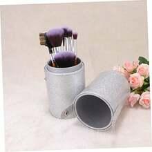 CZ VALICLUD Cosmetics Brush Holder Large Capacity PU Storage Container For Makeup Brushes Dustproof Design For Organizing Beauty Tools Friends And Family  1613 - Silver - View 4