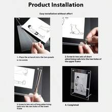 1 件 5 英寸/6 英寸/7 英寸/8 英寸/10 英寸/A5/A4 相框（使用前请撕掉保护膜）亚克力相框证书营海报展示架框架矩形纸架桌面装饰 - 無色 - 查看 6