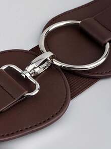 1 件女士咖啡色简约基本款松紧腰带，适合万圣节派对或日常服装搭配 - 咖啡 - 查看 4