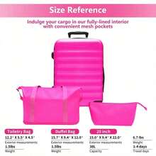 3-Piece 20 Inch Hardside Carry-On Luggage Set With Spinner Wheels And TSA Lock For Travel