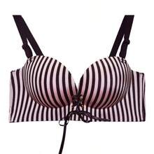 FallSweet Add Two Cups Bras Brassiere For Women Push Up Padded Unlined Comfort Womenswear - White-stripe - 查看 8