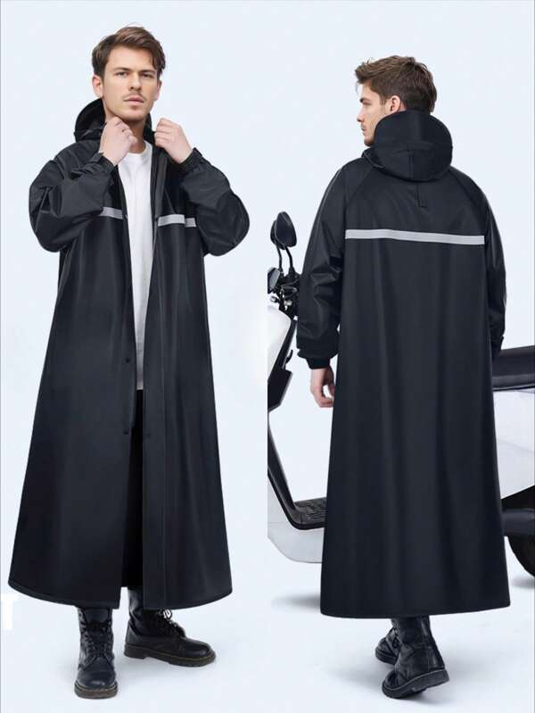 Hochwertige Mode Regenmantel, verstärkter Regenmantel für den ganzen Körper, wasserdicht und windundurchlässiger Regenjacke für Herren, Multifunktions-Regenponcho für Outdoor-Aktivitäten, Radfahren, Reisen, Klettern, Große Größen Regenmantel, schwarzer Regenmantel, modische Regenmantel für Erwachsene, verstärkter Outdoor-Regenponcho