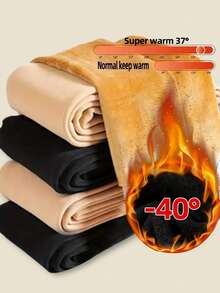 1 Pair Women's 200g Solid Color Ankle Pants, Comfortable & Warm, Suitable For Winter Holiday And Valentine's Day Gift - Black - View 4