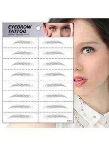 1pc 6D Eyebrow Tattoos Sticker, Semi-Permanent Waterproof Eyebrow Tattoo, Makeup Eyebrow Sticker