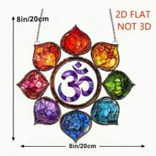1pc Vibrant Om Symbol Acrylic Suncatcher Spiritual Zen For Lotus Design, Meditation & Yoga Room Decor, Boho Wall Art For Positive Energy, Ideal Gift For Her, Contemporary Home Office Decoration, Zen Home Decor, Best For Christmas