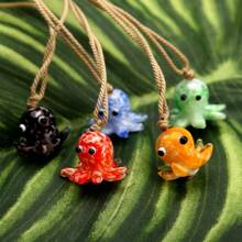 1pc Ocean Style Multicolor Knotted Small Fish, Starfish, Shell Pendant Necklace, Suitable For Everyday Wear And Holiday Gift
