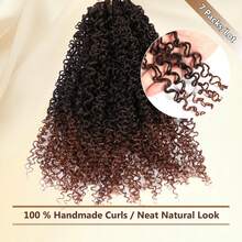 Yanky Twist 钩针编织发 8 英寸 1/7 包波西米亚激情扭扭弹簧迷你扭扭钩针编织发适用于波西米亚钩针编织辫子合成材料 (1B/30#) - 漸層棕色 - 查看 4