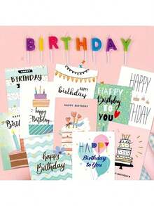 1set 20pcs Assorted Cartoon Theme Birthday Greeting Cards & Envelopes, Handmade Paper Cards For All, DIY Birthday Messages, Mini 6x4 Inch, Funny, Gift Card Back To School,Valentine,Wedding - Sets - View 6