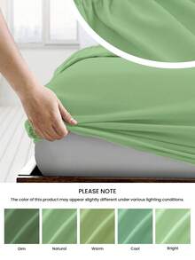 1件超柔软纯色床笠，轻盈如云，9.84英寸/25厘米深口袋，适用于所有尺寸的床——单人床、双人床、大号双人床、特大号双人床，居家和宿舍必备