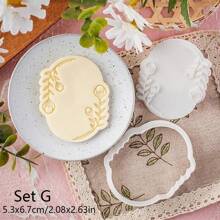 Leaf Pattern Cookie Cutter DIY Birthday Fondant Biscuit Mold Baby Shower Party Cookies Embossing Mould Dessert DIY Decor Tools Wedding Party Birthday Cake Mold