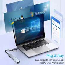 8-IN-1 USB Hub 3.0 USB C Hub Dock Station 5Gbps High Speed Transmission USB Splitter Type C To USB OTG Adapter For  Pro - Expand USB & Type C & 3.5mm & SD/TF - View 6