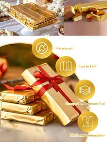 100张巧克力糖果包装纸，方形金箔自制巧克力棒包装纸，内衬加厚纸，DIY糖果棒包装纸，节日礼物 | 可重复使用的包装纸，适用于情人节、婚礼、生日、圣诞节、派对、礼品包装、焦糖、麦片棒、黑芝麻球等 - 彩色 - 查看 5