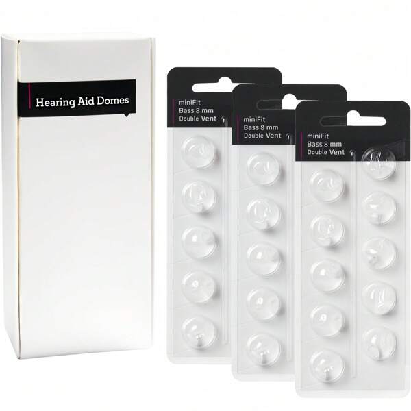ASUNDOM 8 mm/3 paquets de dômes de basses à double évent Minifit pour Oticon
