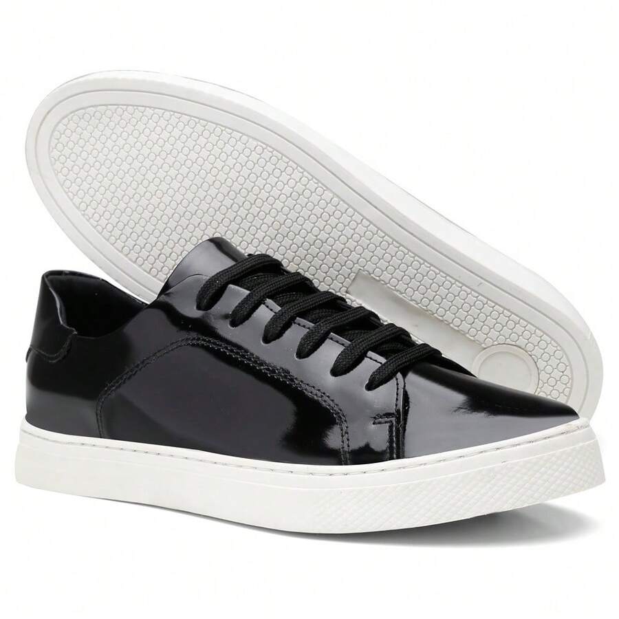 Women's Casual Sneakers In Genuine Leather - màu đen - Xem 1
