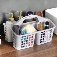 Organizador de ducha de plástico de gran capacidad, cesta de almacenamiento de baño y lavandería, cesta para frutas y verduras