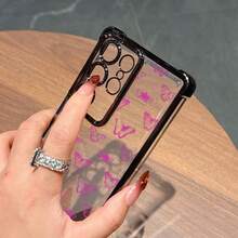 Hermosa Funda de Teléfono con Patrón de Mariposa Púrpura para S25 S24 S23 S22 S21 FE Note20 Ultra Plus 4G 5G, Cubierta Trasera Transparente a Prueba de Golpes - Colores mixtos - Ver 2