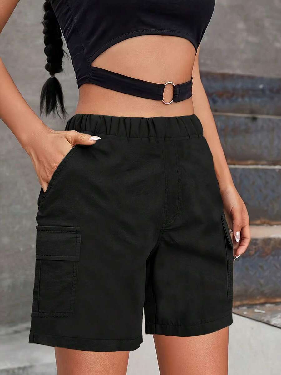 1個 女の子&ティーン カジュアルアウトドアスポーツショーツ、夏向け