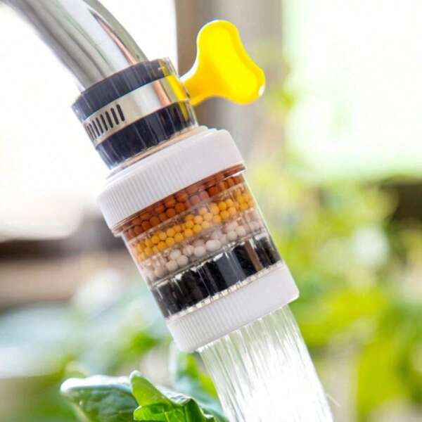 1 pièce Filtre à eau d'évier, filtre à eau de robinet à charbon actif avec interface universelle, convient pour la cuisine et la salle de bain, Filtration en six couches, anti-éclaboussures et économe en eau