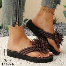 女士时尚舒适轻便人字拖，休闲花卉沙滩和家居拖鞋