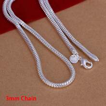 40-75cm 925 Sterling Silver 1MM/2MM/3MM Solid Snake Chain Necklace For Women Men Fashion Jewelry For Pendant DIY