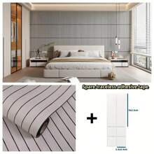1 Roll 3D Foam Wallpaper - Self-Adhesive, Thickened Sxp Stripe Pattern For Ceilings, Partitions & Curved Indoor Spaces