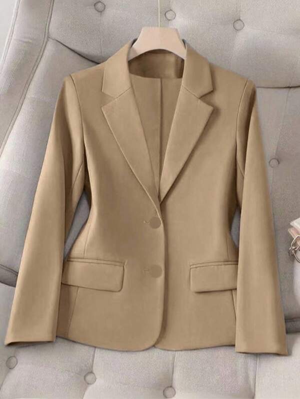 Blazer alfaiataria feminina elegante casaco liso 6 botões linda verão manga longa