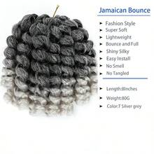 M2X Ringlet Wand Curl Jamaican Bounce 3 Packs Sier Grey 8 Inch Synthetic Crochet Hair Extensions Short Crochet Braiding Hair 20 Roots #Ombre Sier Gray 6001 - TSilvergrey-8Inch (Gói 3) - Xem 2